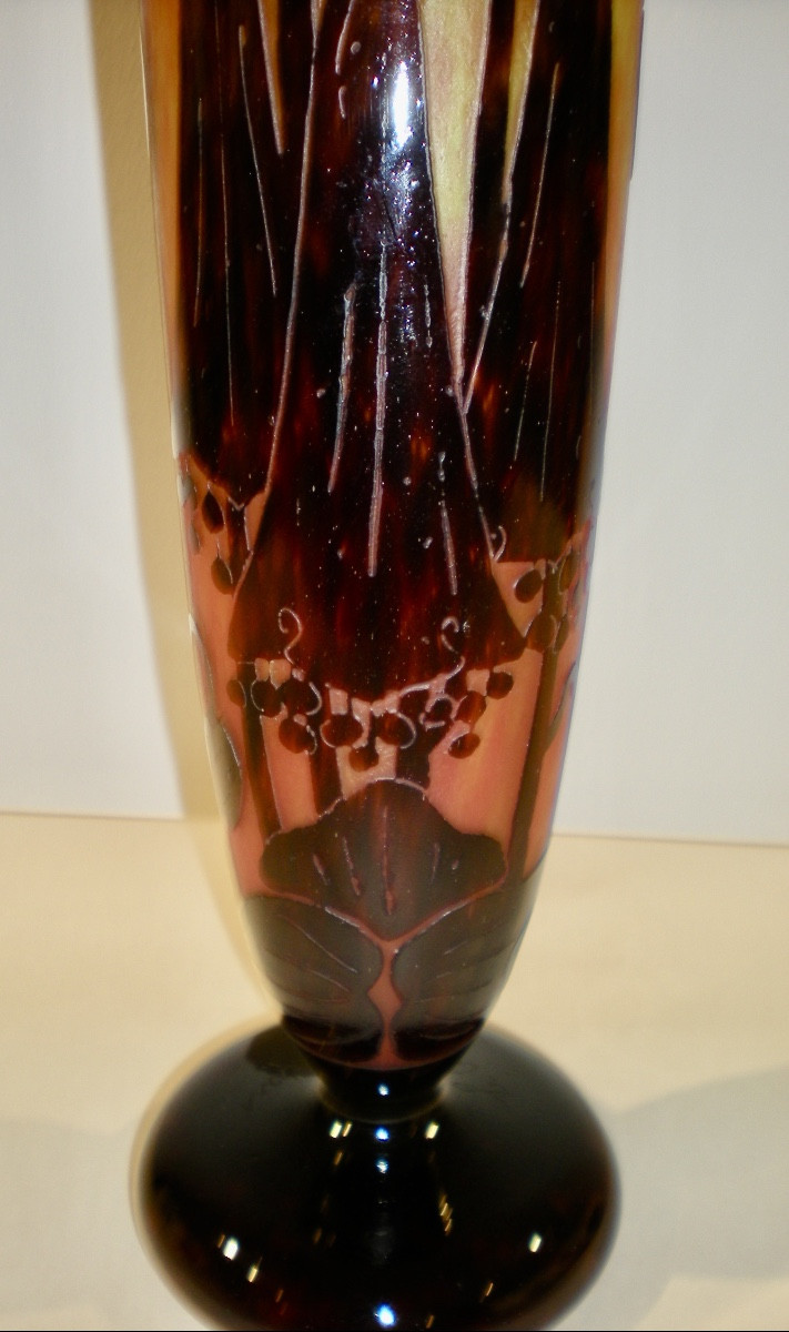 Campanules - Vase art déco Le Verre Français-photo-1