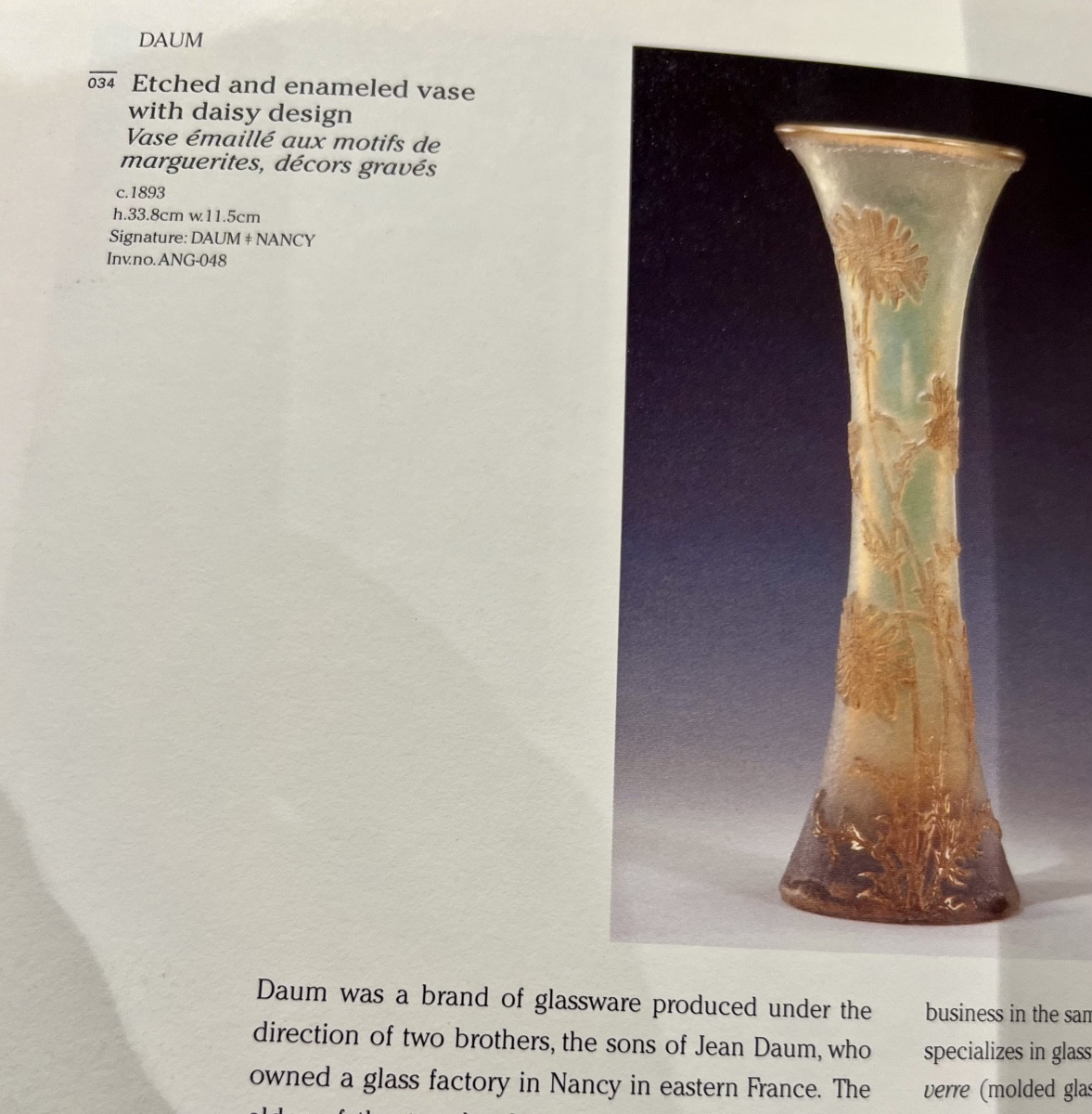 Marguerites - Vase art nouveau Daum Nancy-photo-5