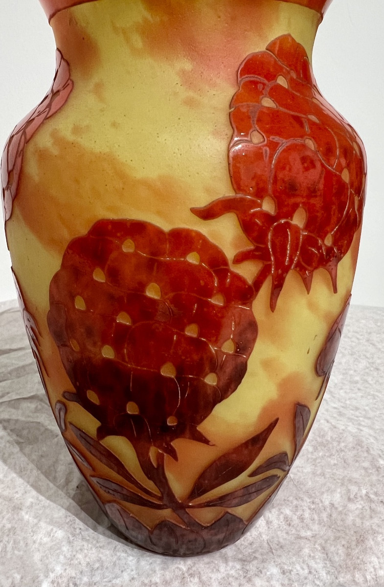 Pivoines - Vase art déco Le Verre Français-photo-2