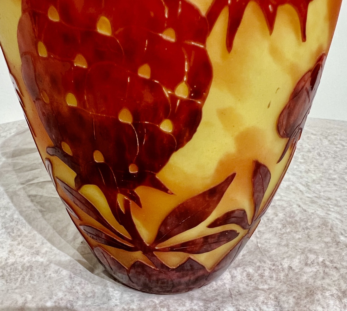 Pivoines - Vase art déco Le Verre Français-photo-4