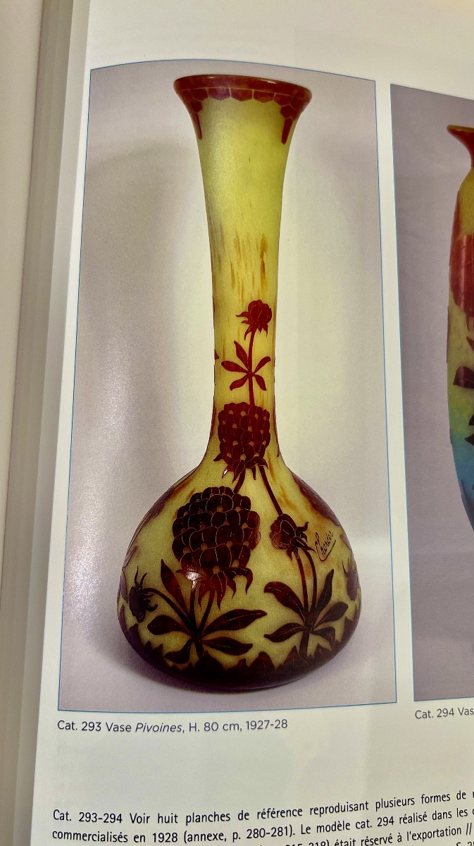 Pivoines - Vase art déco Le Verre Français-photo-2