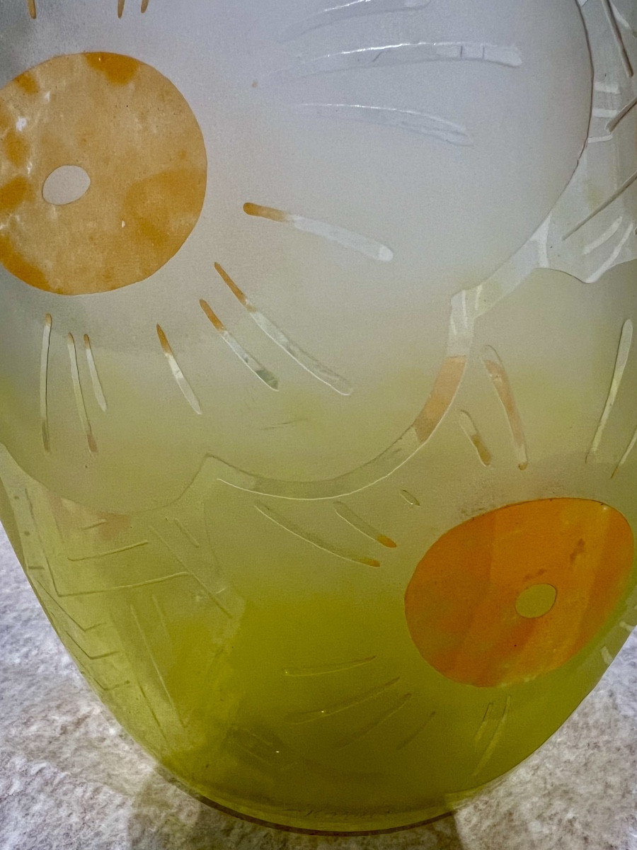 Art Déco Le Verre Français Vase -photo-3