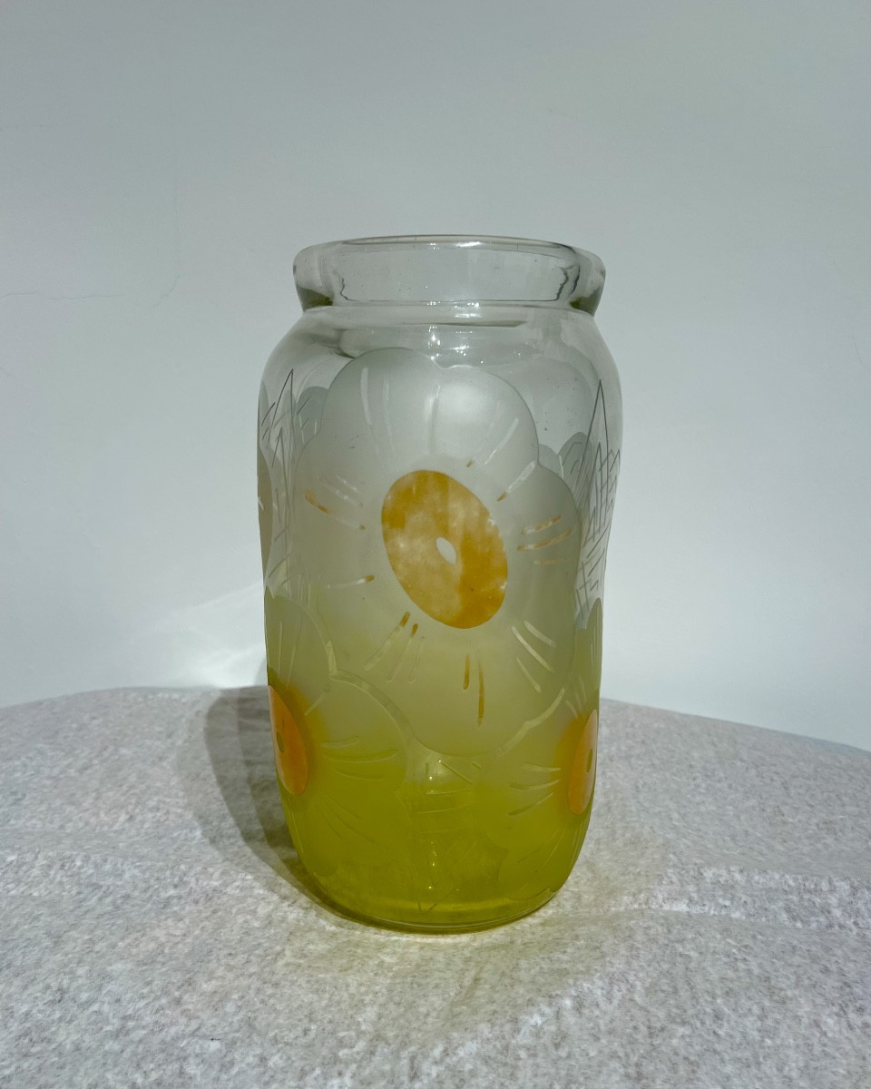 Art Déco Le Verre Français Vase -photo-1