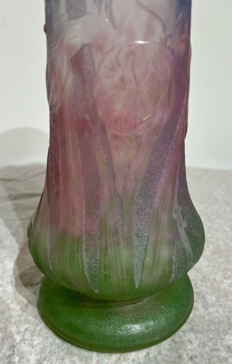 Iris - Art Nouveau Daum Nancy Vase -photo-4
