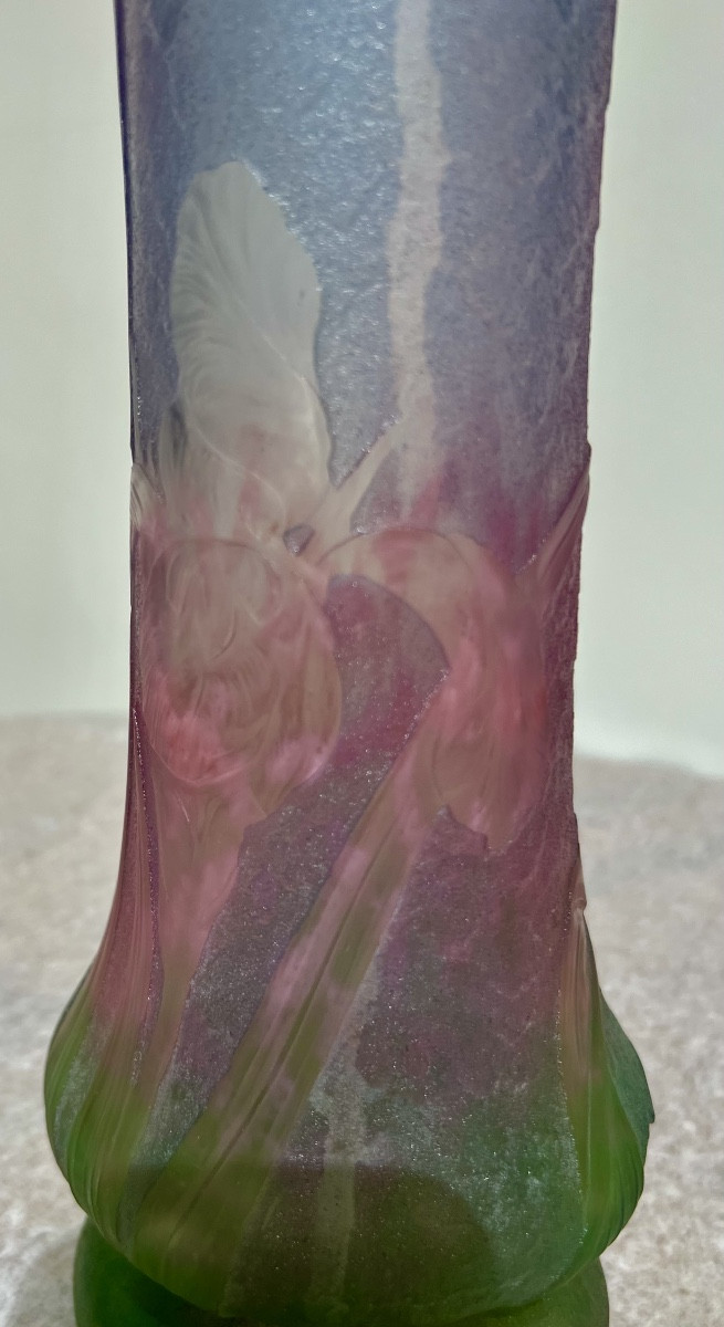 Iris - Art Nouveau Daum Nancy Vase -photo-1