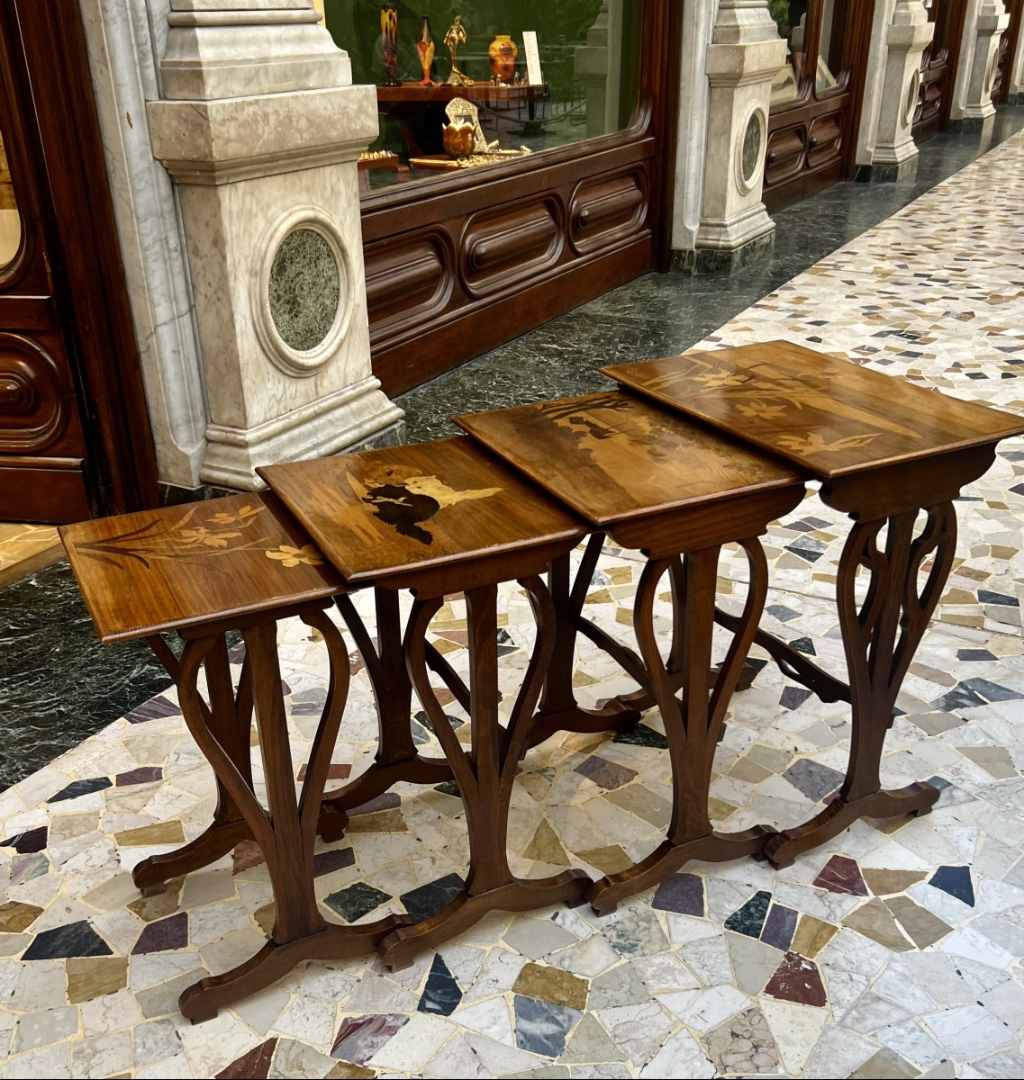 Art Nouveau  Gallé Nesting Tables-photo-4