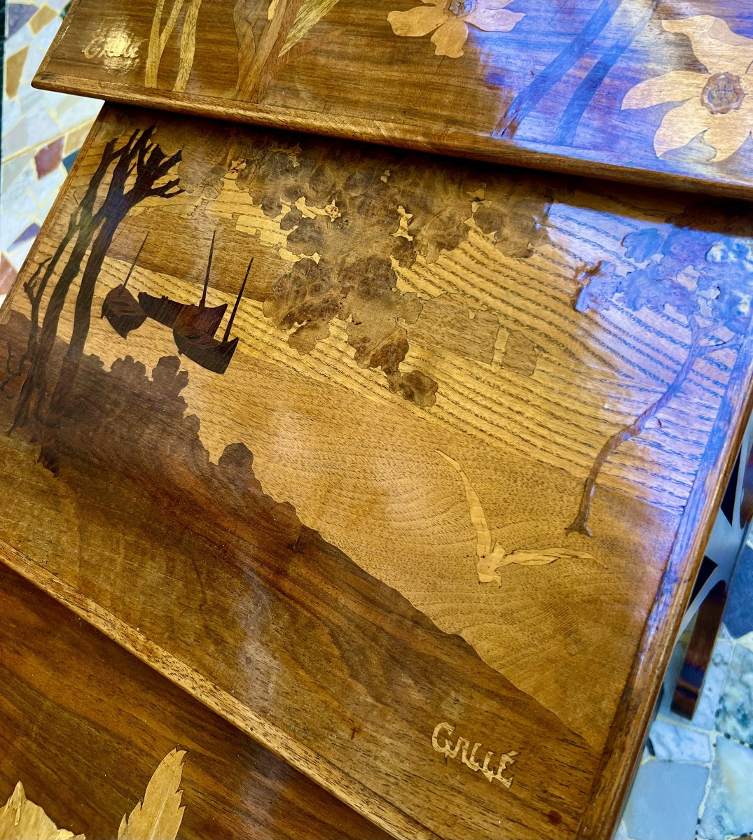 Art Nouveau  Gallé Nesting Tables-photo-2