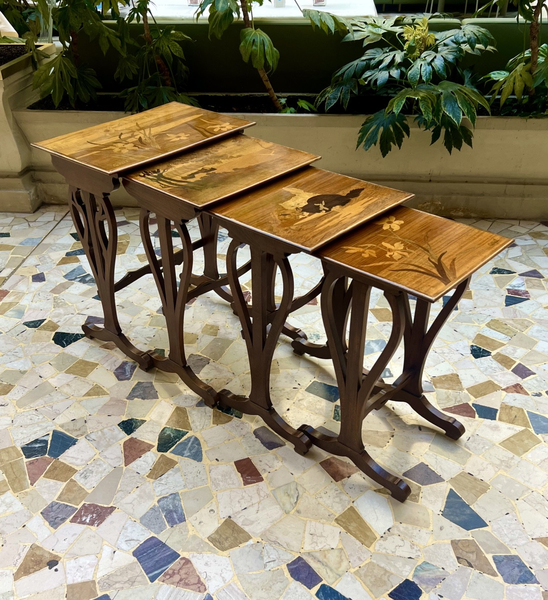 Art Nouveau  Gallé Nesting Tables-photo-7