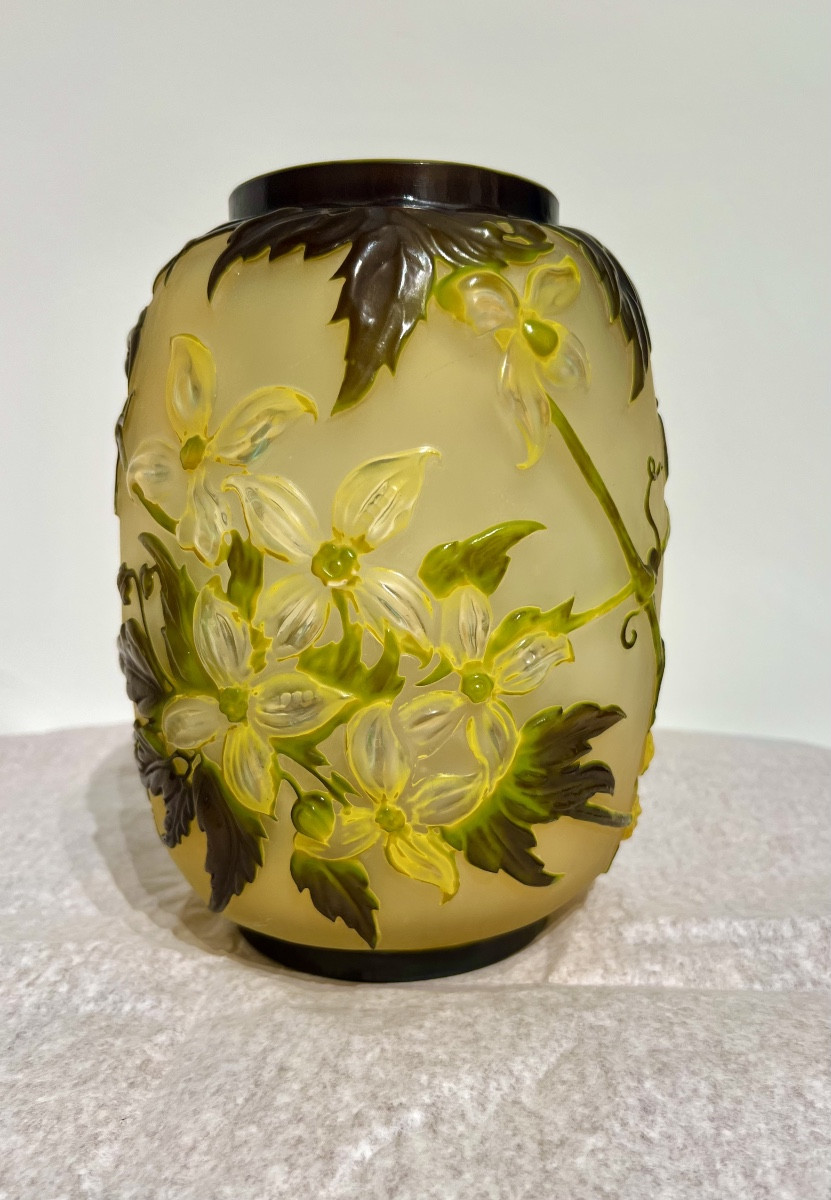 Clematis - Gallé Soufflé Vase-photo-1