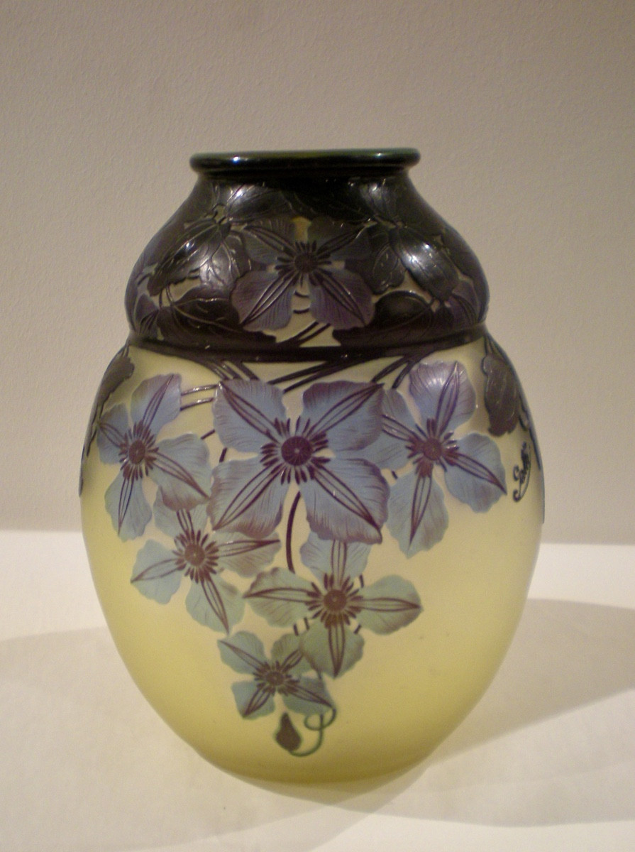 Clématite - Vase art déco Gallé-photo-2