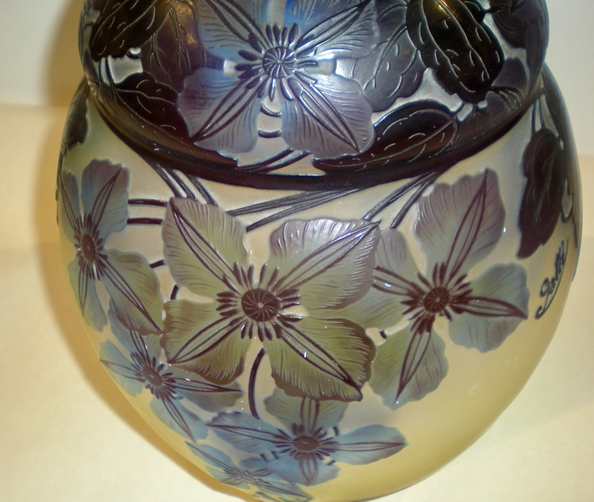 Clématite - Vase art déco Gallé-photo-1