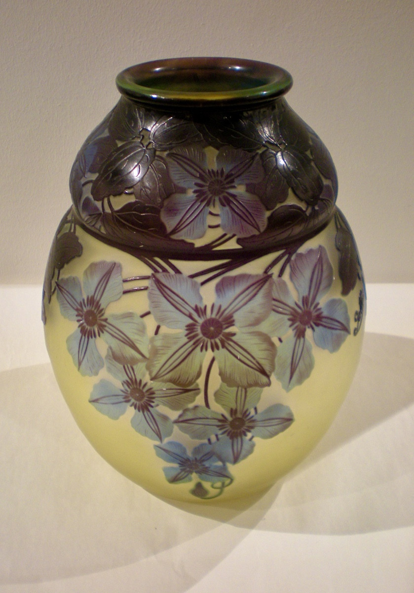 Clématite - Vase art déco Gallé-photo-3