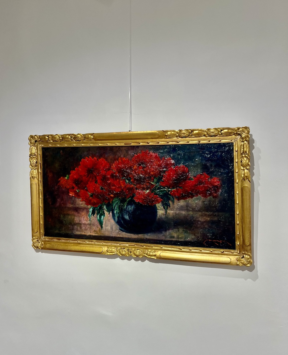 Pivoines - Tableau  art nouveau Charles Mangin-photo-4