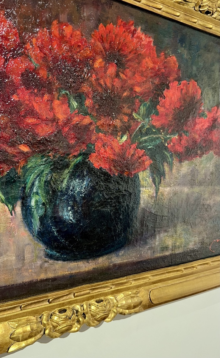 Pivoines - Tableau  art nouveau Charles Mangin-photo-1