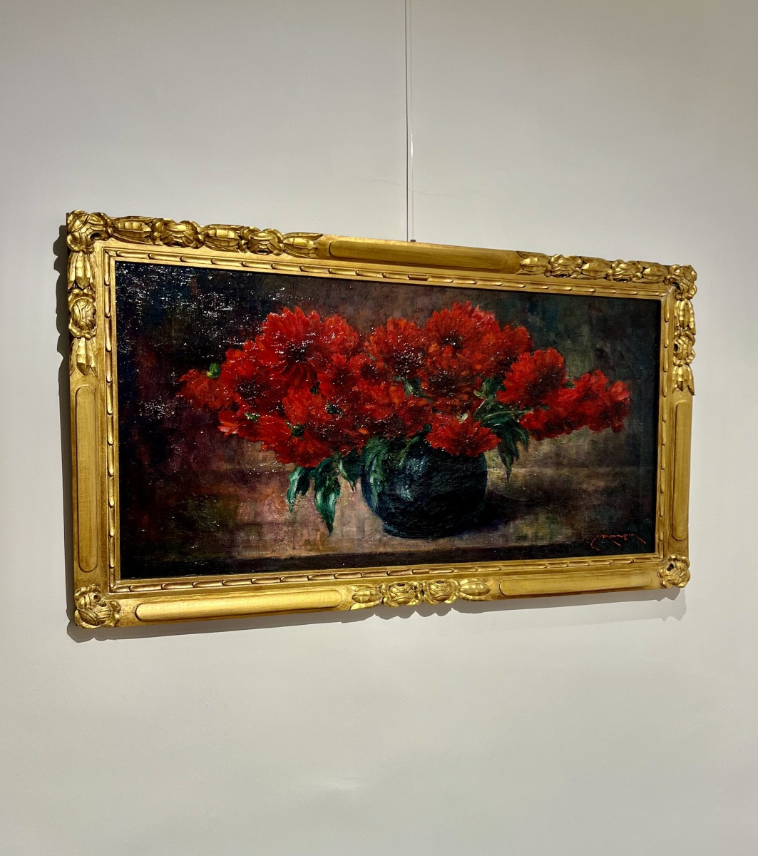 Pivoines - Tableau  art nouveau Charles Mangin