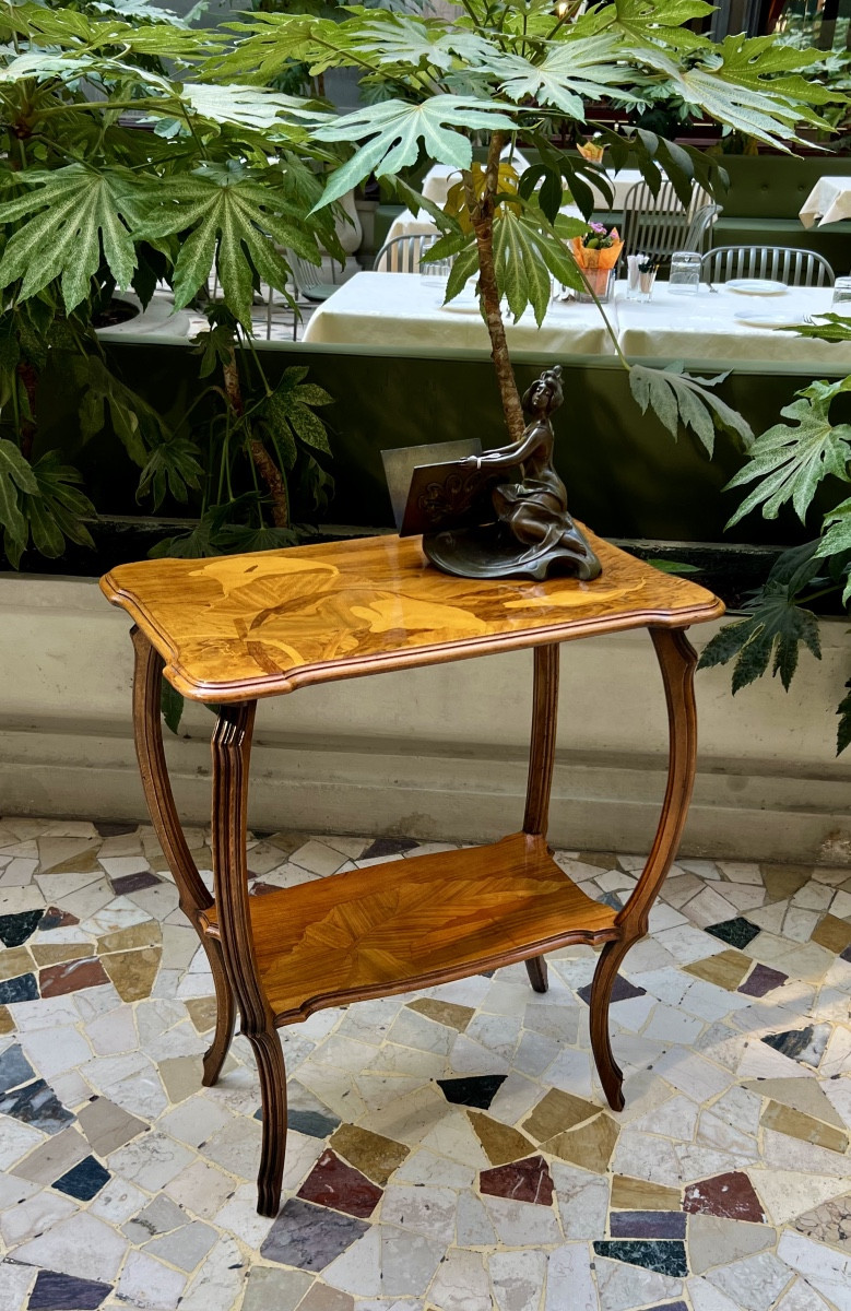 Arums- Table art nouveau Gallé 