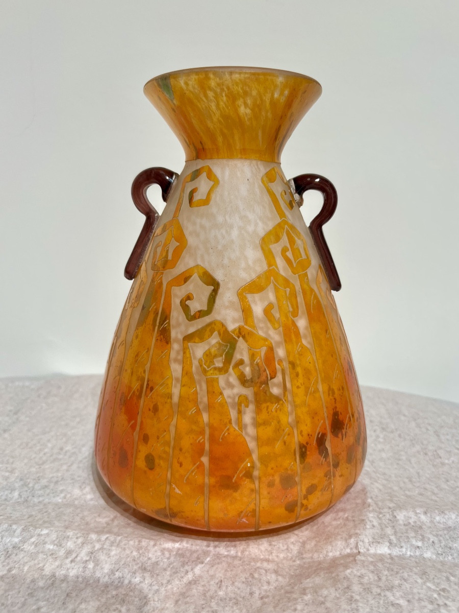 Fougères - Art Deco  Le Verre Français Vase