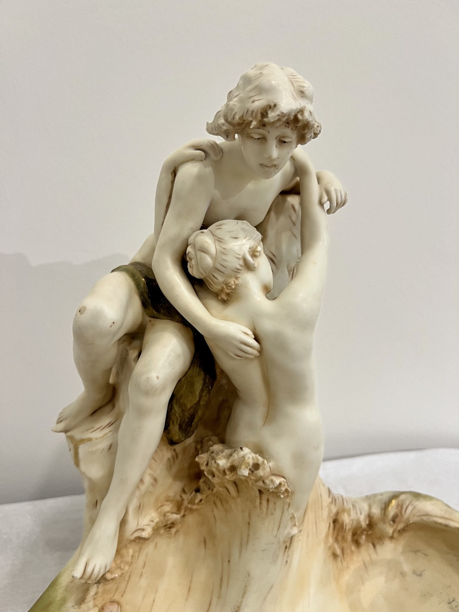 The Lovers - Royal Dux  Art Nouveau Vide Poches /  Sculpture -photo-2