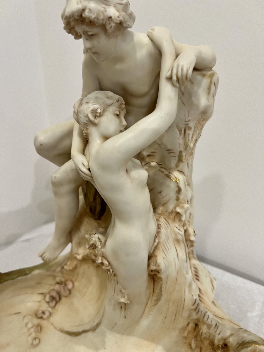 The Lovers - Royal Dux  Art Nouveau Vide Poches /  Sculpture -photo-4
