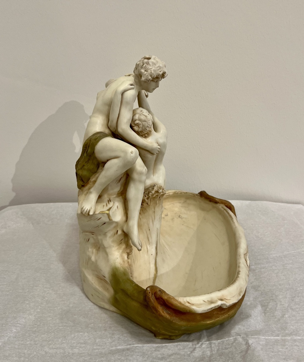 The Lovers - Royal Dux  Art Nouveau Vide Poches /  Sculpture -photo-3