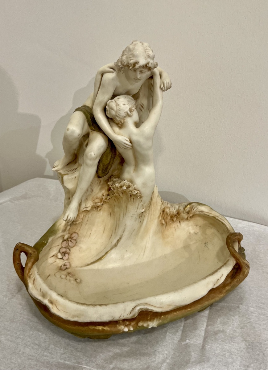 The Lovers - Royal Dux  Art Nouveau Vide Poches /  Sculpture -photo-5