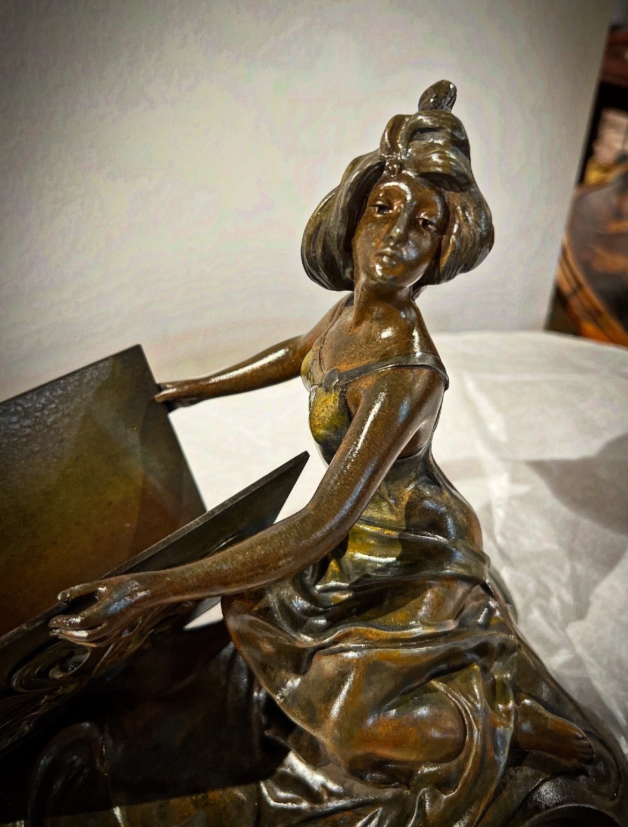 Clara Pfeffer Art Nouveau Letters Holder/sculpture-photo-2