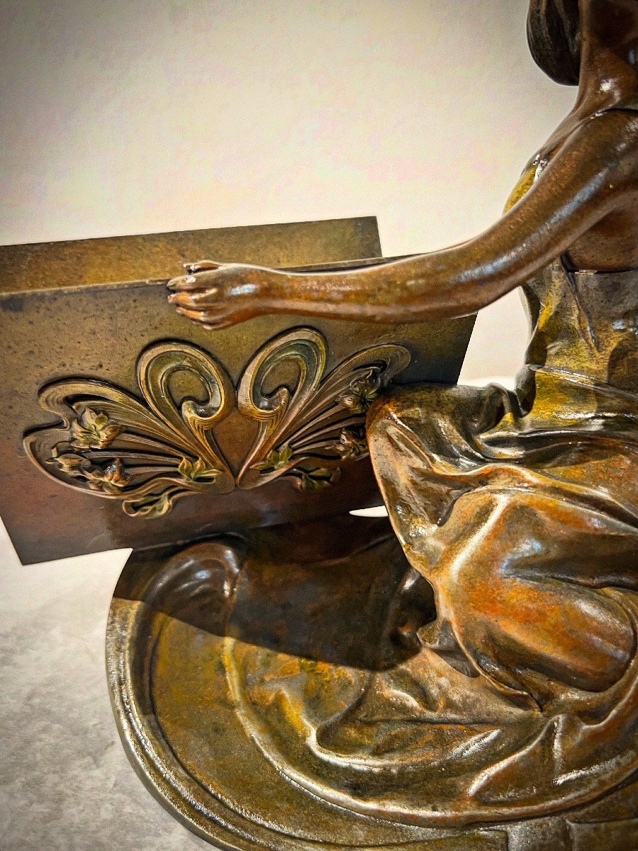 Clara Pfeffer Art Nouveau Letters Holder/sculpture-photo-3