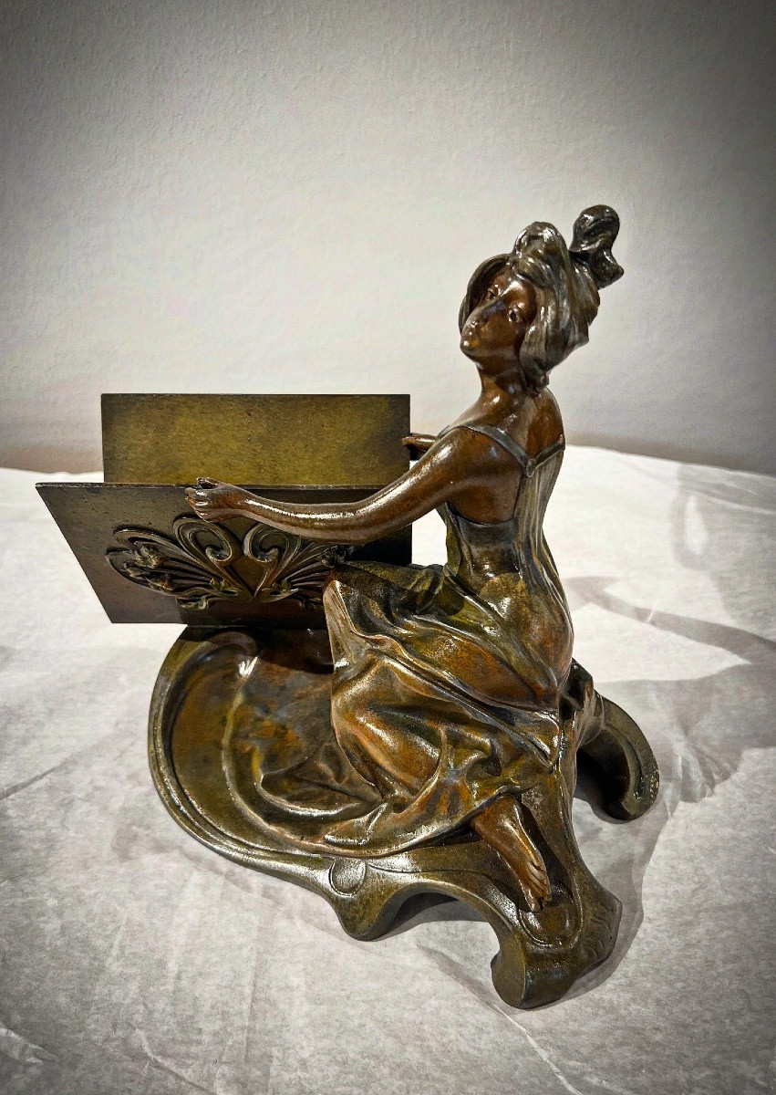 Clara Pfeffer Art Nouveau Letters Holder/sculpture-photo-4