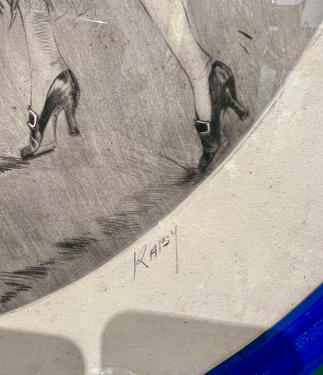 Greyhounds –raby  Art Deco Lithograph -photo-4