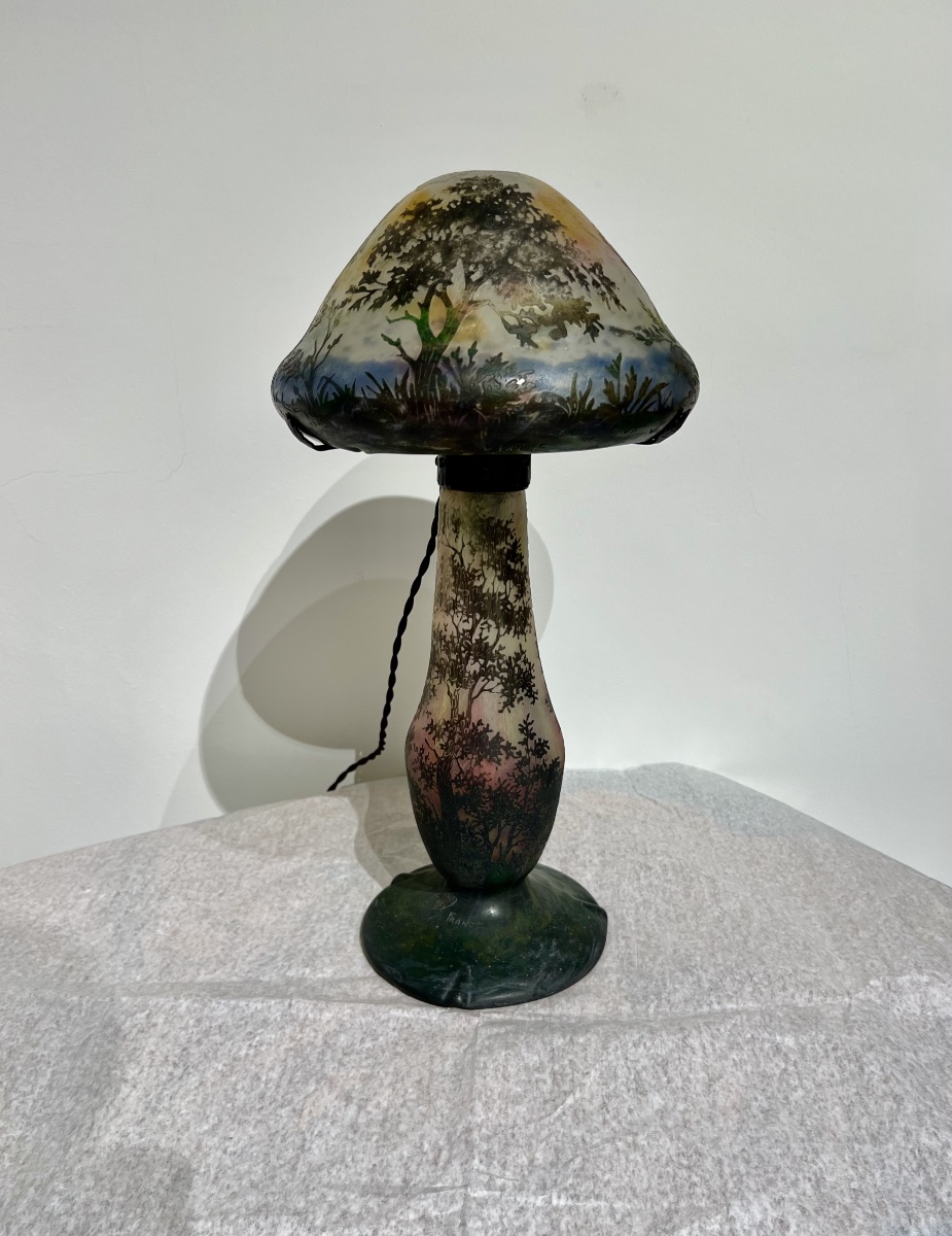 Woodland Landscape – Daum Nancy Art Nouveau Lamp