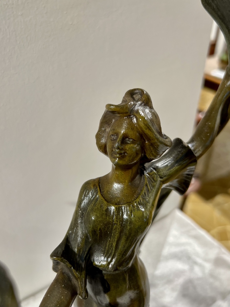 Candlesticks/art Nouveau Sculpture-photo-2