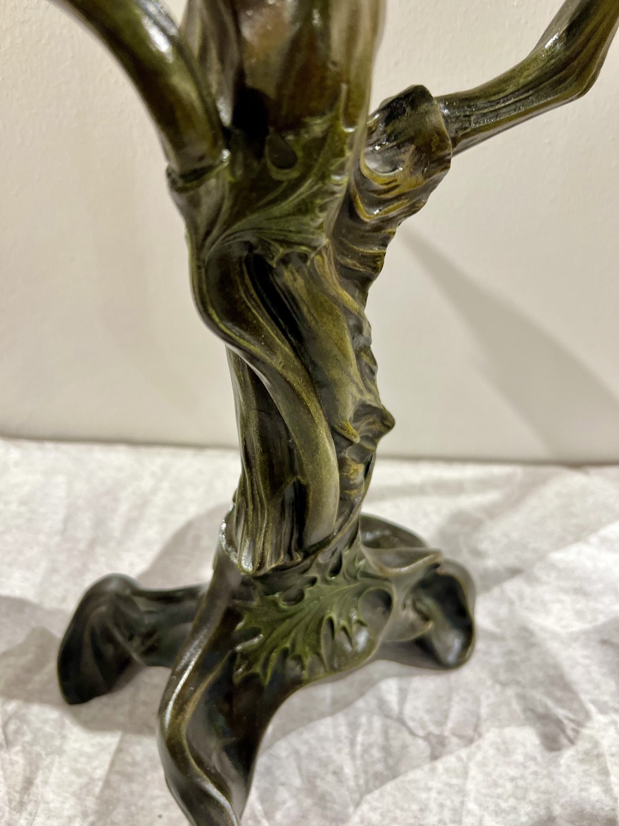 Candlesticks/art Nouveau Sculpture-photo-3