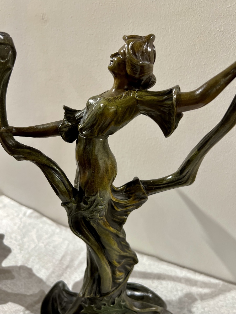 Candlesticks/art Nouveau Sculpture-photo-4