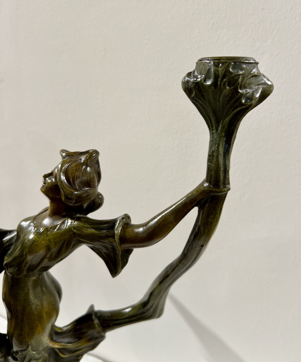 Candlesticks/art Nouveau Sculpture-photo-5