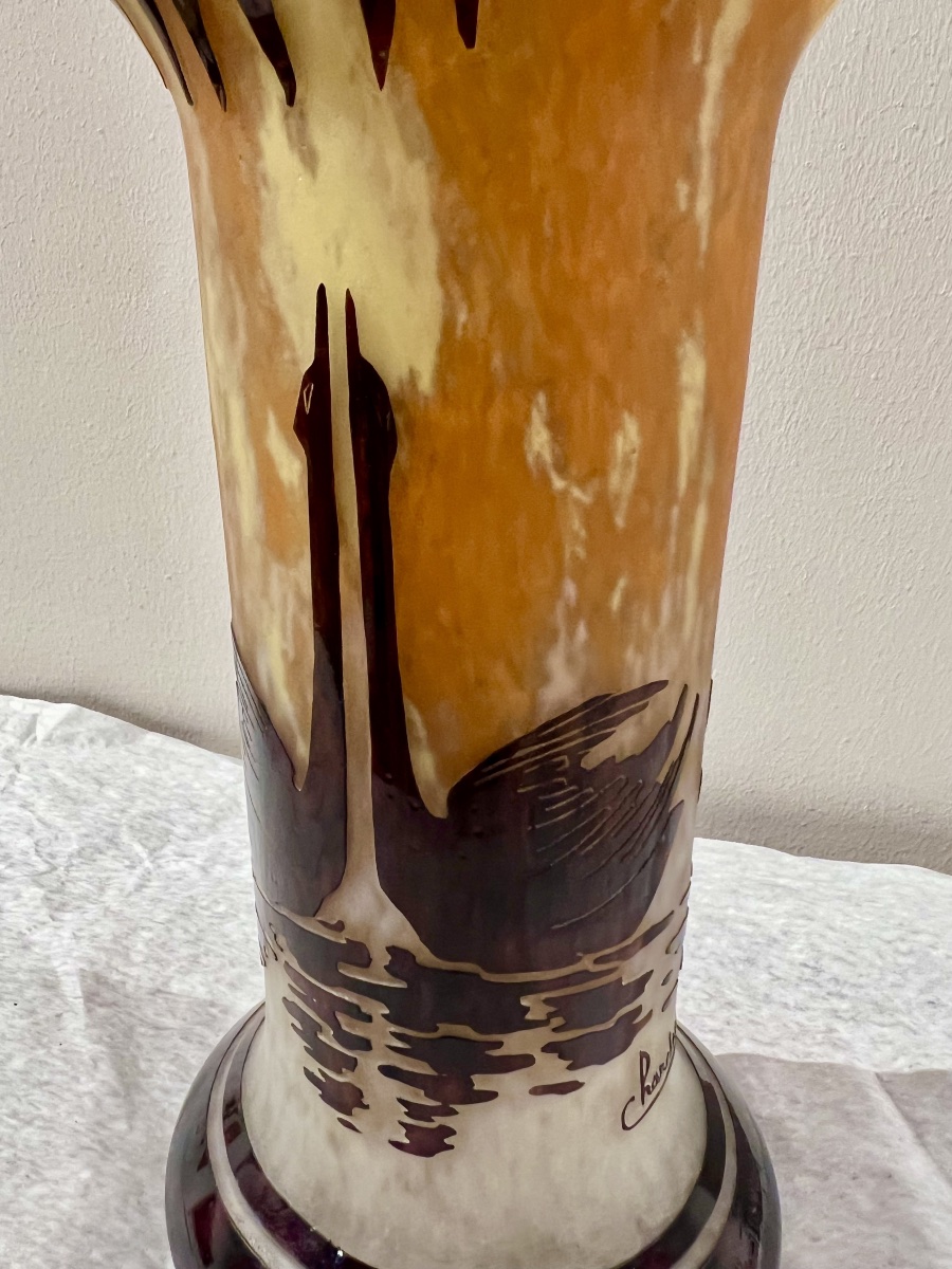 Cigni - Art Deco  Le Verre Français Vase-photo-4