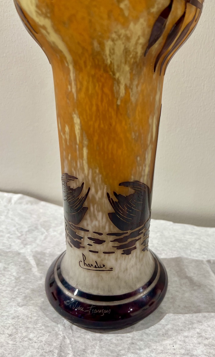 Cigni - Art Deco  Le Verre Français Vase-photo-1
