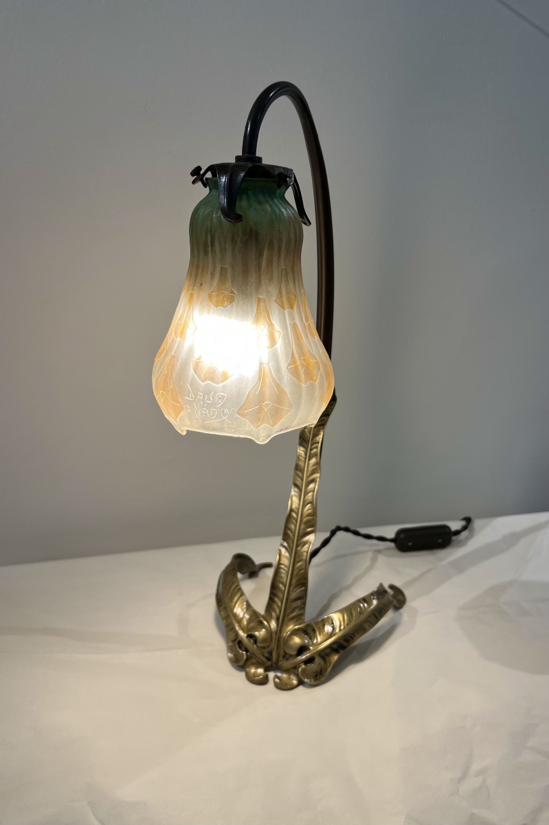 Nicotiana - Lampe art nouveau Daum / Majorelle-photo-2