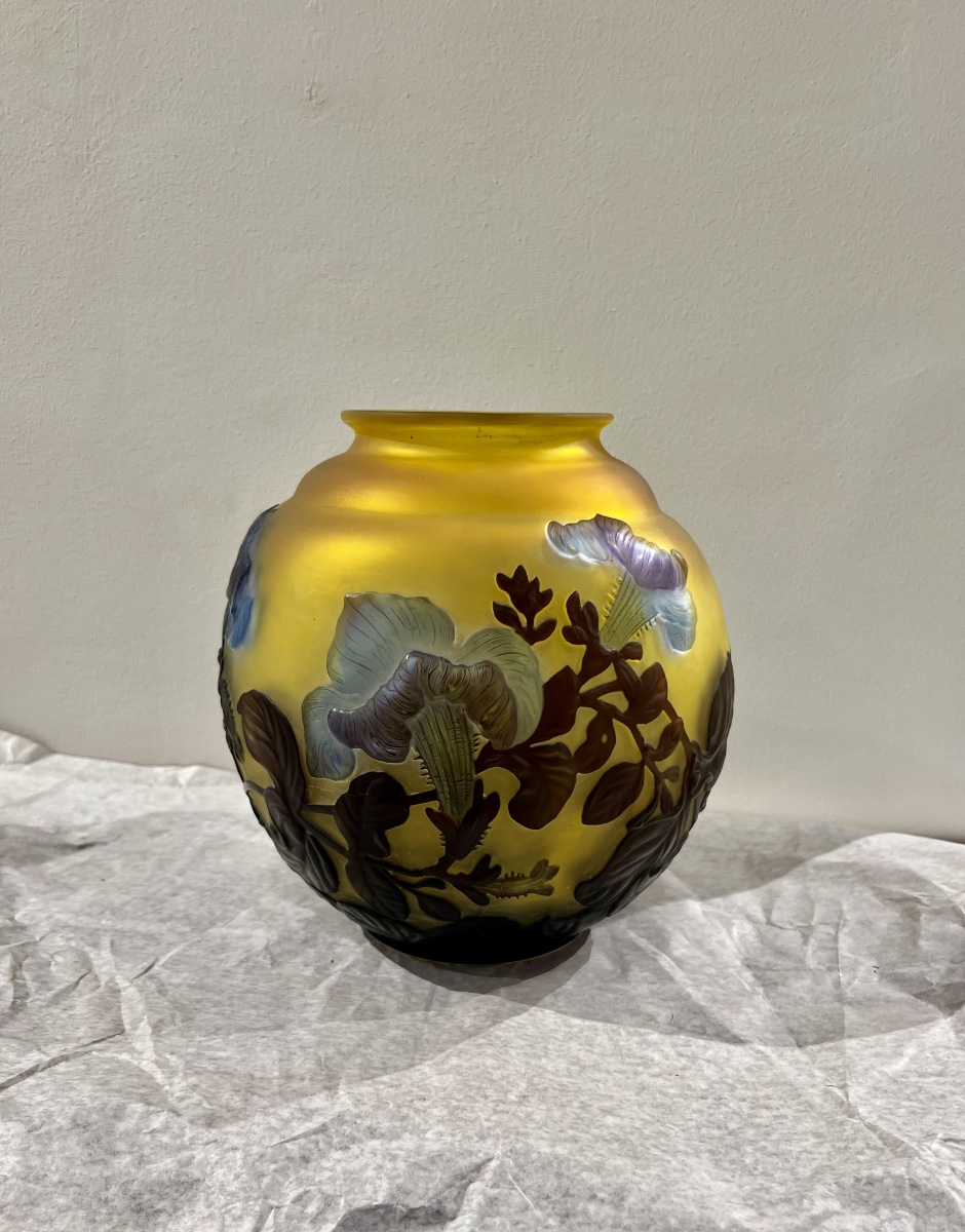 Morning Glory - Gallé Art Deco Blown Glass Vase