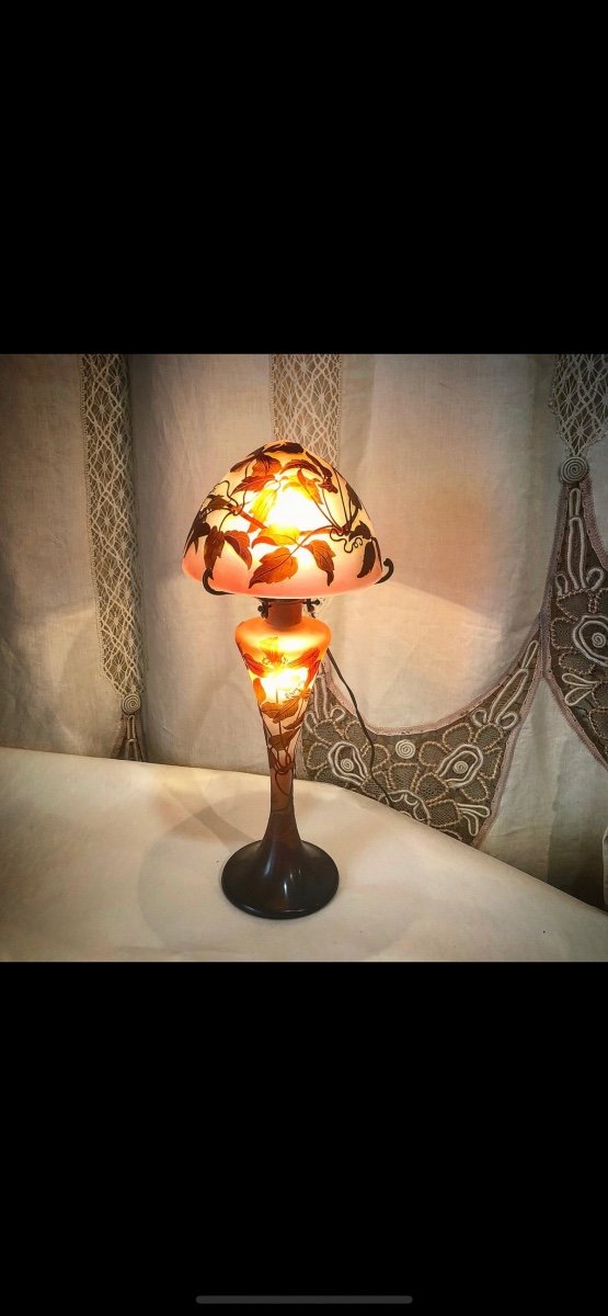 Art Nouveau Gallè Mushroom Lamp-photo-2