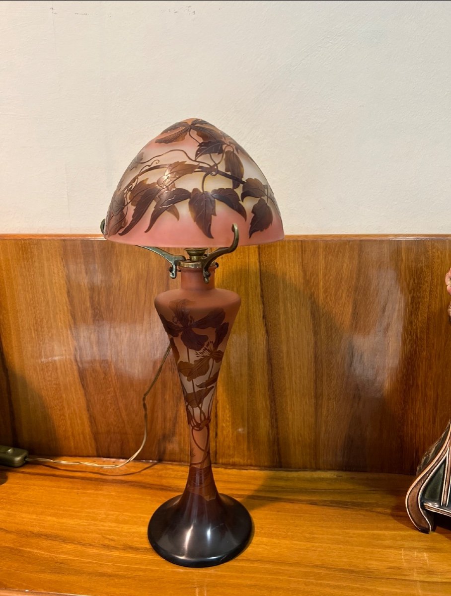 Art Nouveau Gallè Mushroom Lamp-photo-2