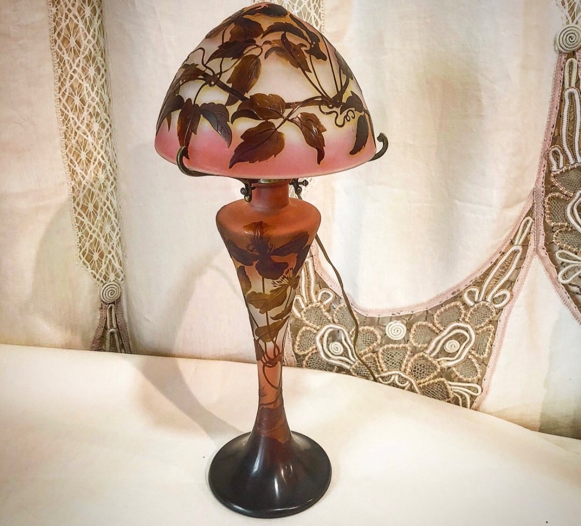 Art Nouveau Gallè Mushroom Lamp-photo-5