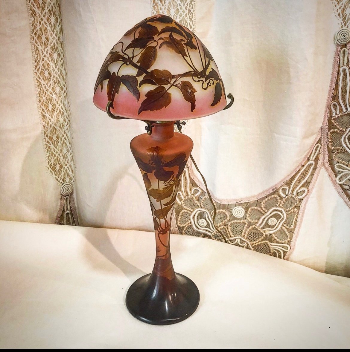 Art Nouveau Gallè Mushroom Lamp