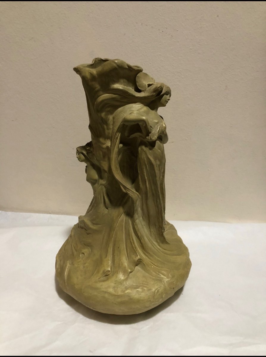 Two Maidens - Vase/ sculpture  Art Nouveau Goldscheider-photo-4