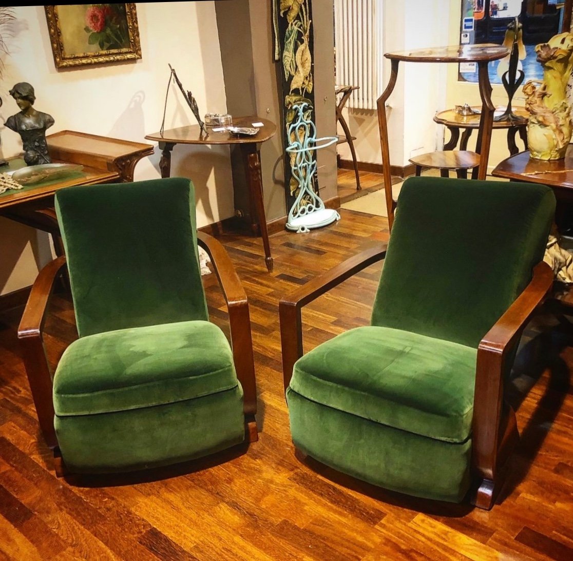 Pair Of Art Deco Armchairs