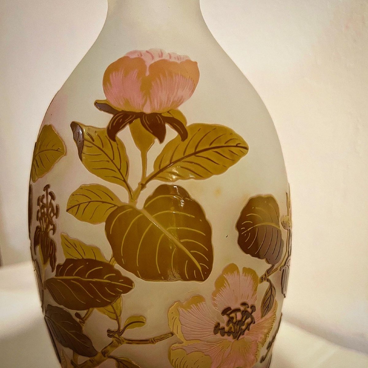 églantines - Vase Art Nouveau Gallé-photo-4