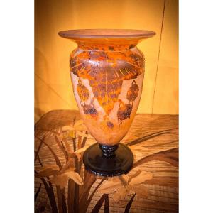 Platanes - Vase art déco Le Verre Français