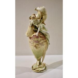 Iris - Amphora Art Nouveau Vase/sculpture