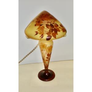 Roses - Lampe champignon Gallé art nouveau