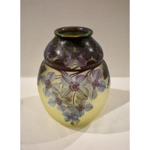Clématite - Vase art déco Gallé