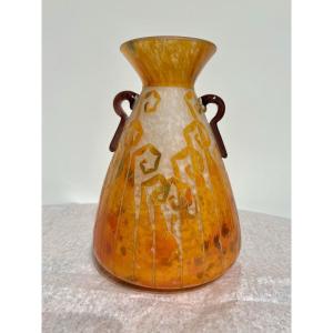 Fougères - Vase art déco Le Verre Français